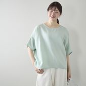 Kilka/涼しくて袖口から下着が見えにくいオーバーブラウス　リネン100